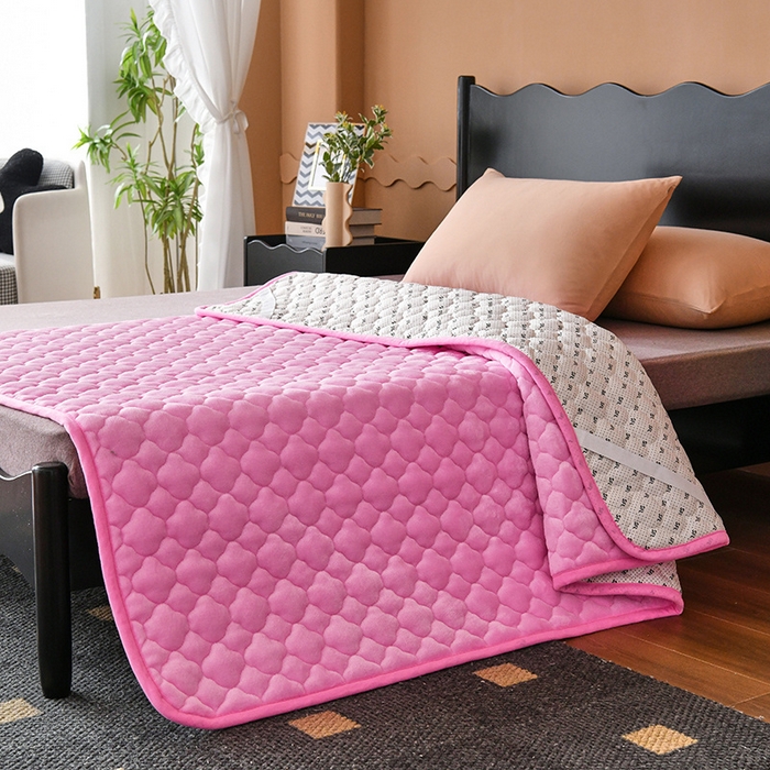 91家纺网 家纺一手货源 找家纺 索弗莱家纺 2025新款全消光牛奶绒床垫可水洗机洗床护垫 粉色