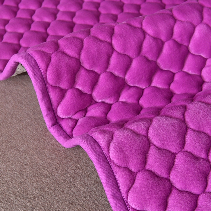 91家纺网 家纺一手货源 找家纺 索弗莱家纺 2025新款全消光牛奶绒床垫可水洗机洗床护垫 紫色