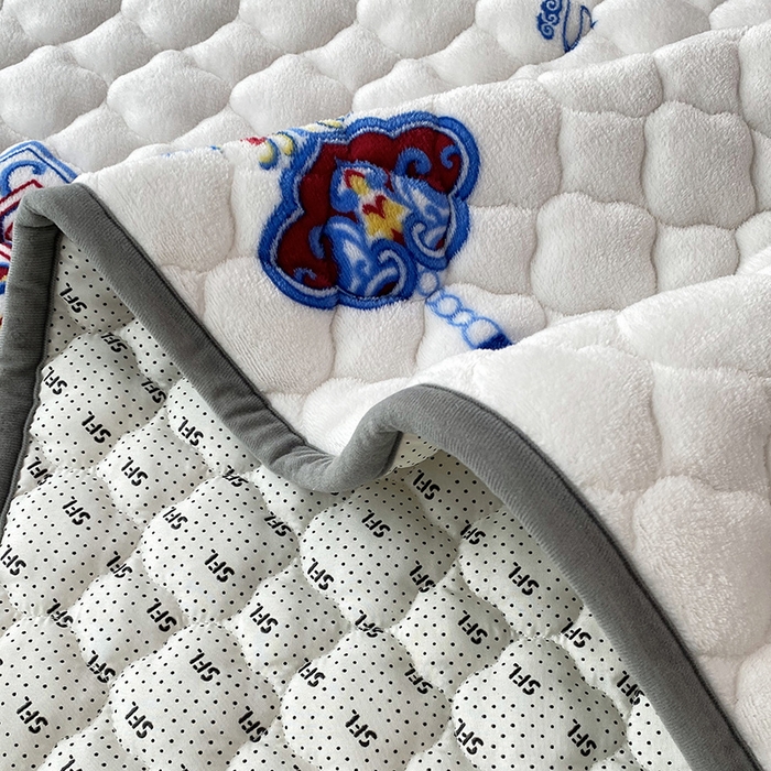 91家纺网 家纺一手货源 找家纺 索弗莱家纺 2025新款全消光牛奶绒床垫可水洗机洗床护垫 吉祥