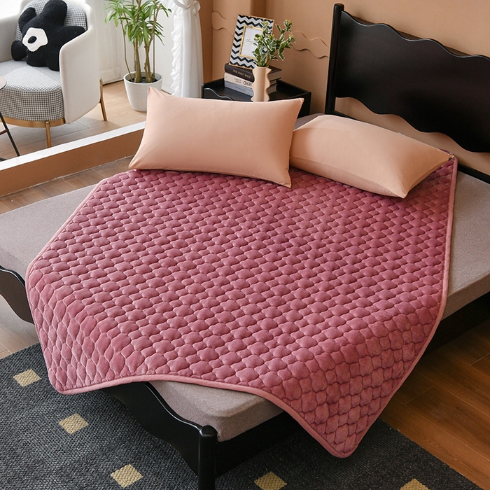 91家纺网 家纺一手货源 找家纺 索弗莱家纺 2025新款全消光牛奶绒床垫可水洗机洗床护垫 豆沙