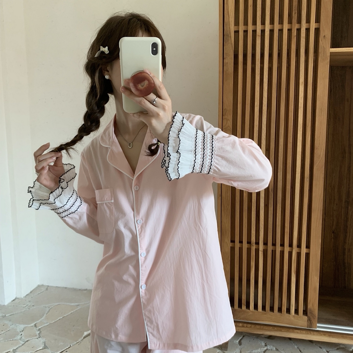（總）妍景家居生活館 2025新款百搭蕾絲黑色網家居套裝