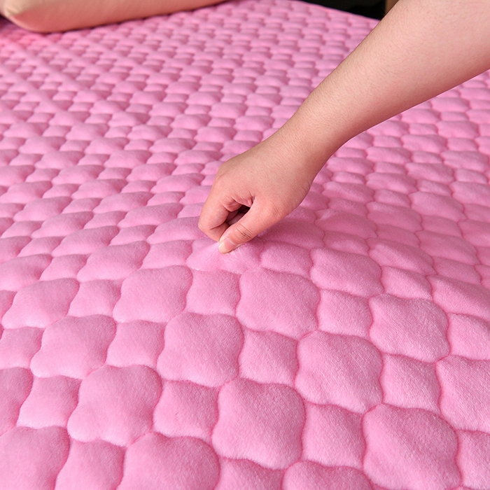 91家纺网 家纺一手货源 找家纺 索弗莱家纺 2025新款全消光牛奶绒床垫可水洗机洗床护垫 粉色