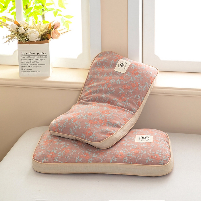 91家纺网 家纺一手货源 找家纺 梓依家纺 2025新款立体边款荞麦枕枕头枕芯 幸运草-红色