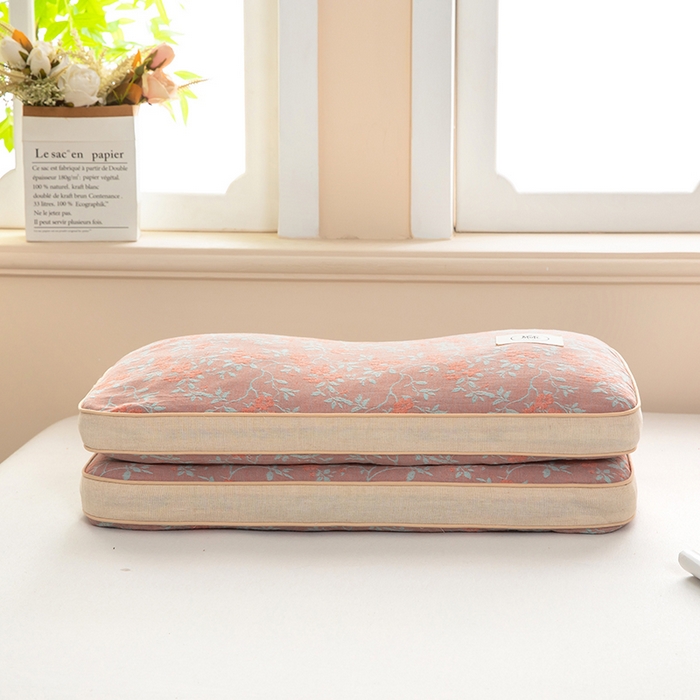 91家纺网 家纺一手货源 找家纺 梓依家纺 2025新款立体边款荞麦枕枕头枕芯 幸运草-红色