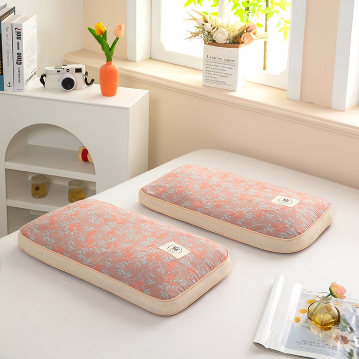 91家纺网 家纺一手货源 找家纺 梓依家纺 2025新款立体边款荞麦枕枕头枕芯 幸运草-红色