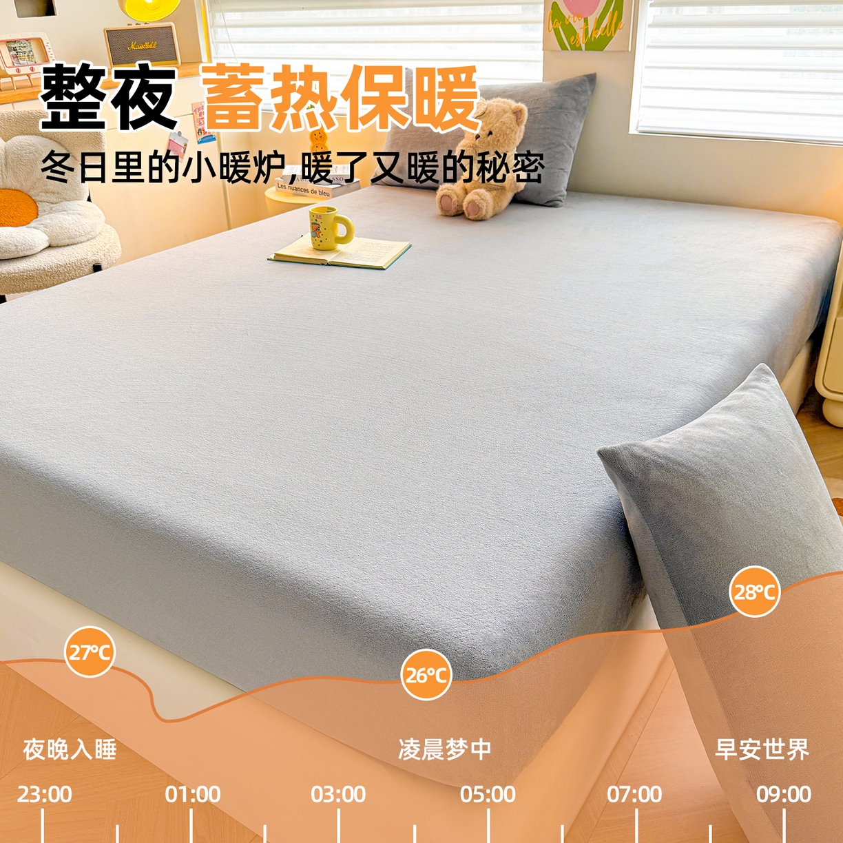 91家纺网 家纺一手货源 找家纺 雯豆家纺 2025新款单层高克重牛奶绒纯色床笠素色床垫保护套 牛奶绒单层床笠-时尚灰