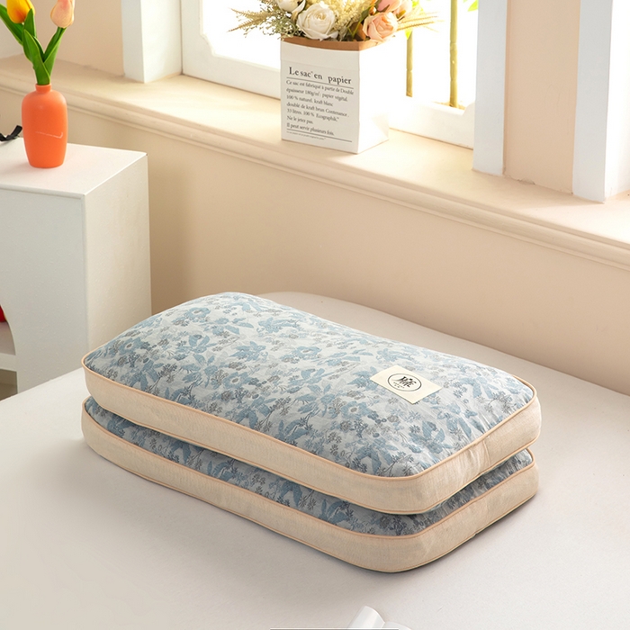 梓依家纺 2025新款立体边款荞麦枕枕头枕芯 幸运草-蓝色