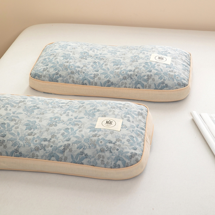 91家纺网 家纺一手货源 找家纺 梓依家纺 2025新款立体边款荞麦枕枕头枕芯 幸运草-蓝色