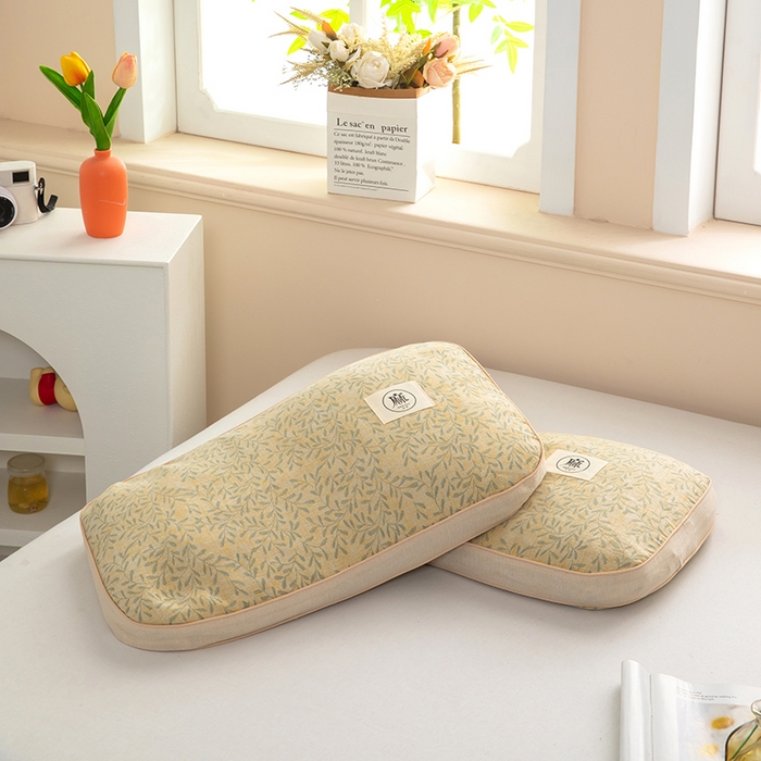 91家纺网 家纺一手货源 找家纺 梓依家纺 2025新款立体边款荞麦枕枕头枕芯 幸运草-绿色