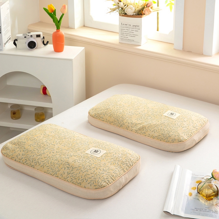 91家纺网 家纺一手货源 找家纺 梓依家纺 2025新款立体边款荞麦枕枕头枕芯 幸运草-绿色