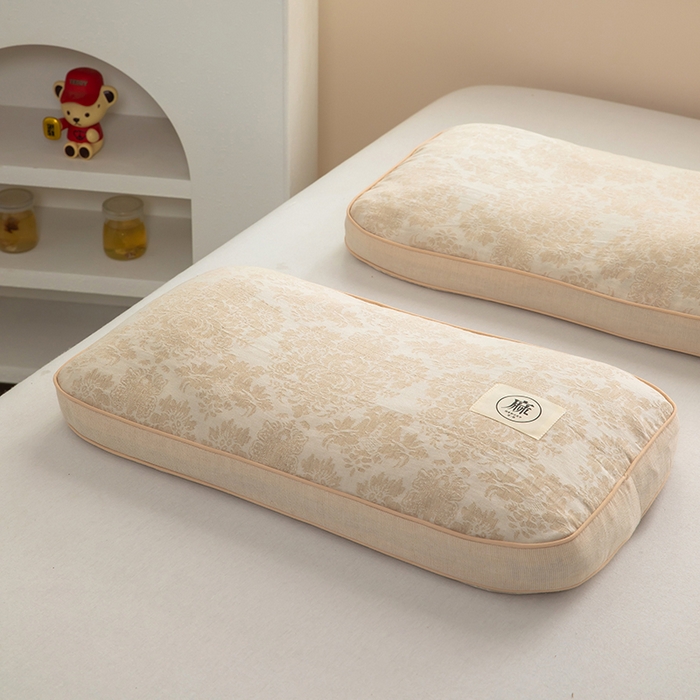 91家纺网 家纺一手货源 找家纺 梓依家纺 2025新款立体边款荞麦枕枕头枕芯 幸运草-米色