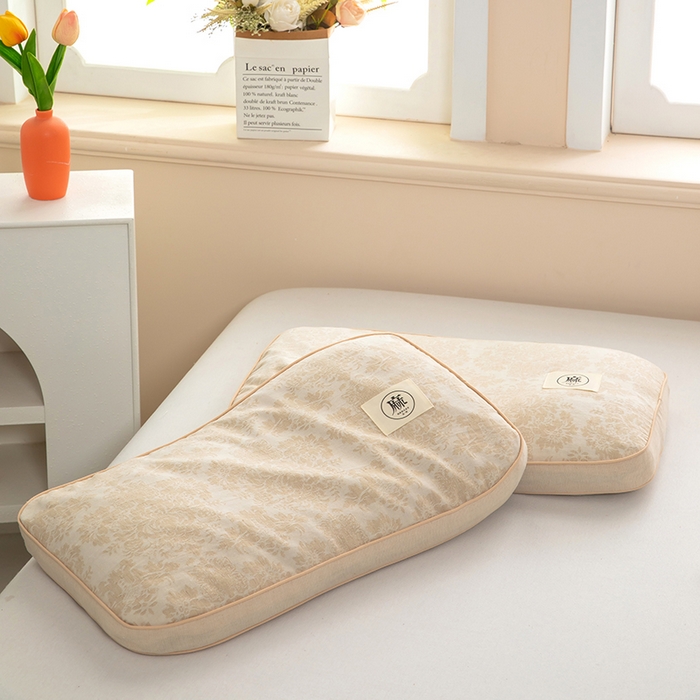 91家纺网 家纺一手货源 找家纺 梓依家纺 2025新款立体边款荞麦枕枕头枕芯 幸运草-米色