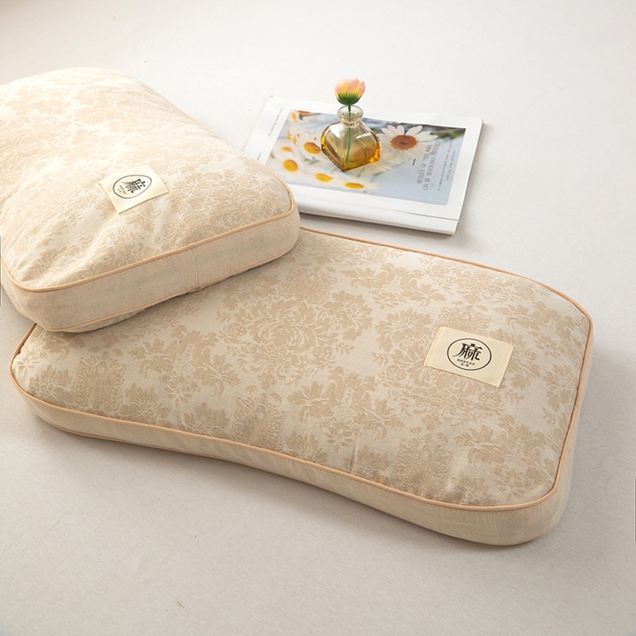 91家纺网 家纺一手货源 找家纺 梓依家纺 2025新款立体边款荞麦枕枕头枕芯 幸运草-米色