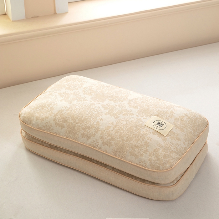 91家纺网 家纺一手货源 找家纺 梓依家纺 2025新款立体边款荞麦枕枕头枕芯 幸运草-米色