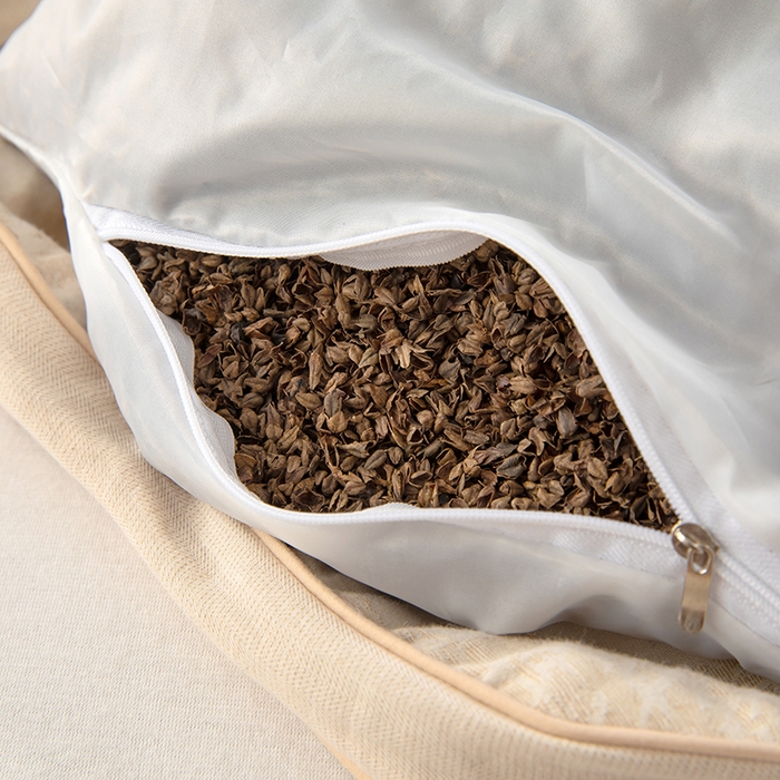 91家纺网 家纺一手货源 找家纺 梓依家纺 2025新款立体边款荞麦枕枕头枕芯 幸运草-米色