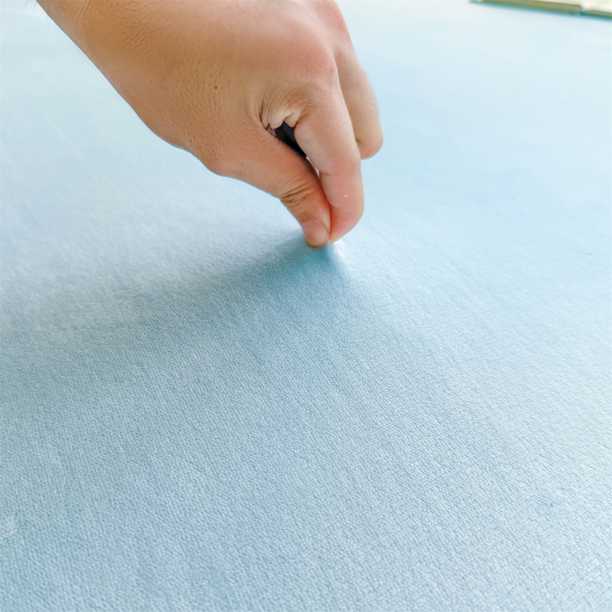 91家纺网 家纺一手货源 找家纺 雯豆家纺 2025新款单层高克重牛奶绒纯色床笠素色床垫保护套 牛奶绒单层床笠-天蓝