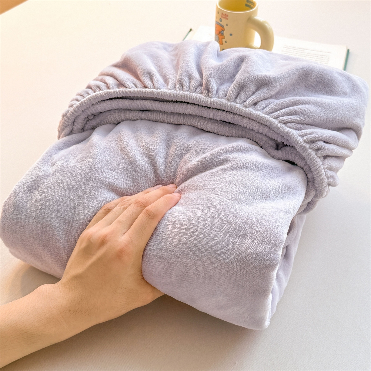 雯豆家纺 2025新款单层高克重牛奶绒纯色床笠素色床垫保护套 牛奶绒单层床笠-雪青