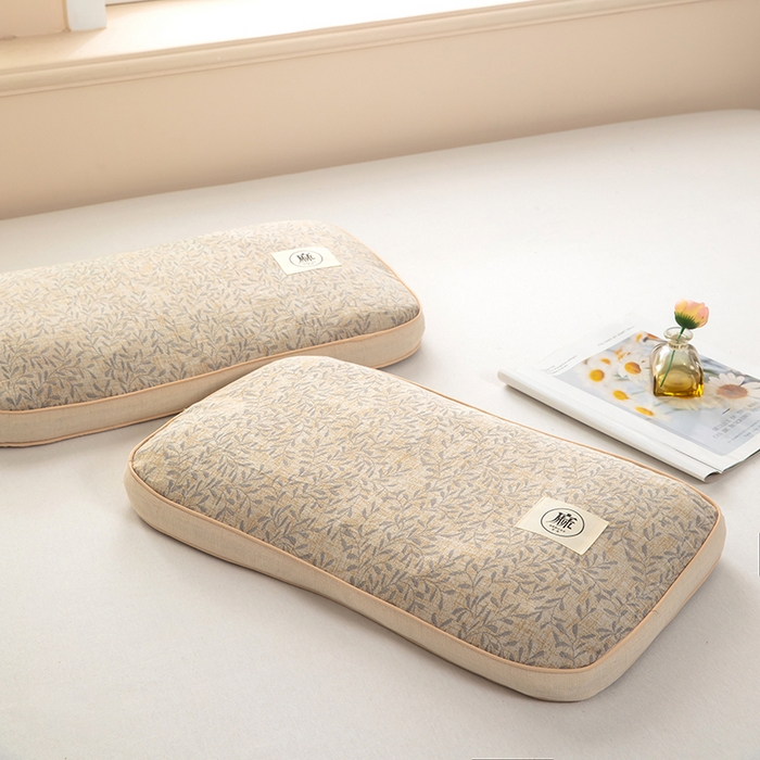 91家纺网 家纺一手货源 找家纺 梓依家纺 2025新款立体边款荞麦枕枕头枕芯 幸运草-咖色