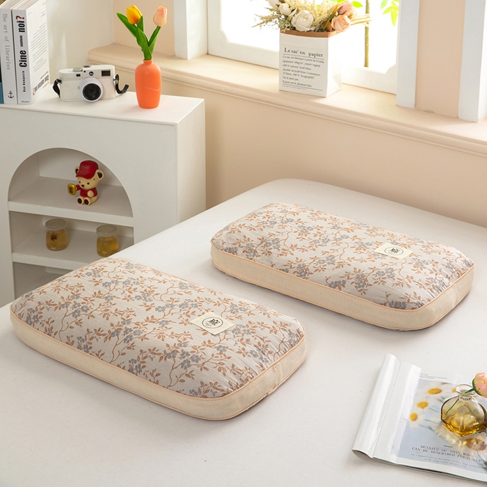 91家纺网 家纺一手货源 找家纺 梓依家纺 2025新款立体边款荞麦枕枕头枕芯 幸运草-灰色