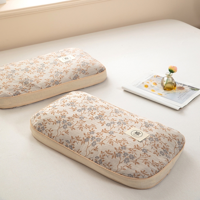 91家纺网 家纺一手货源 找家纺 梓依家纺 2025新款立体边款荞麦枕枕头枕芯 幸运草-灰色