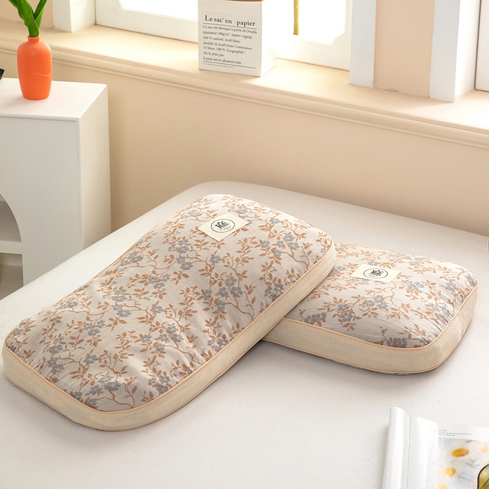 91家纺网 家纺一手货源 找家纺 梓依家纺 2025新款立体边款荞麦枕枕头枕芯 幸运草-灰色