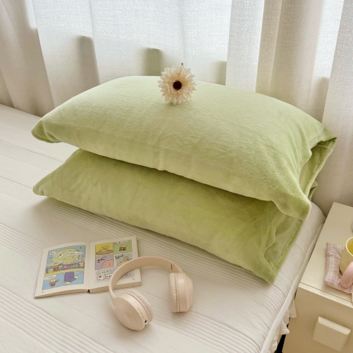 91家纺网 家纺一手货源 找家纺 （总）禧缘家纺（原梦想家）2025新款牛奶绒纯色印花双开口枕套