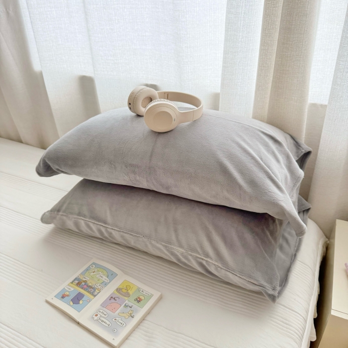 91家纺网 家纺一手货源 找家纺 （总）禧缘家纺（原梦想家）2025新款牛奶绒纯色印花双开口枕套