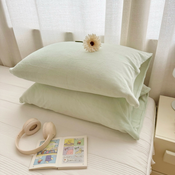 91家纺网 家纺一手货源 找家纺 （总）禧缘家纺（原梦想家）2025新款牛奶绒纯色印花双开口枕套