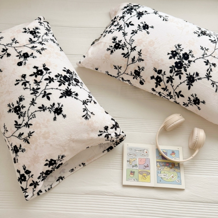 91家纺网 家纺一手货源 找家纺 （总）禧缘家纺（原梦想家）2025新款牛奶绒纯色印花双开口枕套