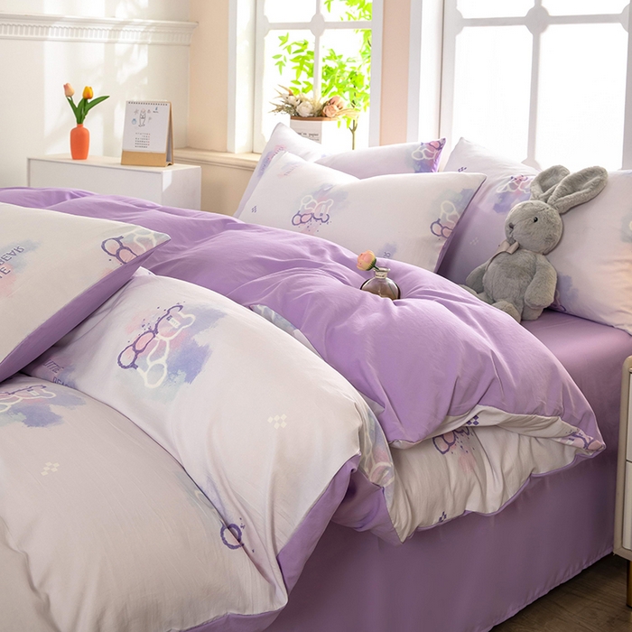 91家纺网 家纺一手货源 找家纺 （总）梓依家纺 2025新款水洗棉印花四件套单被套床上用品