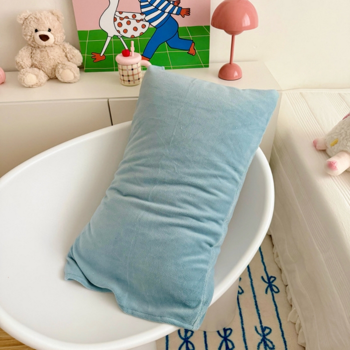 91家纺网 家纺一手货源 找家纺 禧缘家纺（原梦想家）2025新款牛奶绒纯色印花双开口枕套 宾利蓝