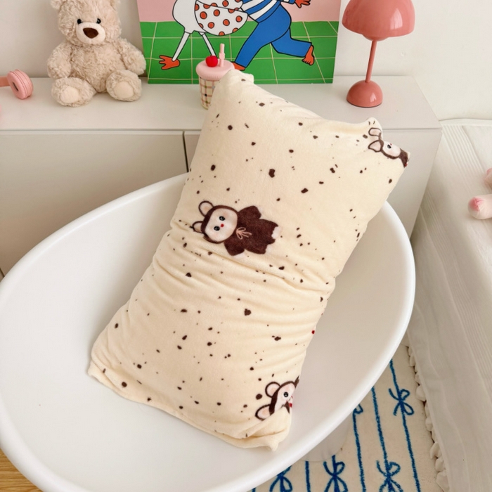 91家纺网 家纺一手货源 找家纺 禧缘家纺（原梦想家）2025新款牛奶绒纯色印花双开口枕套 潮流元素