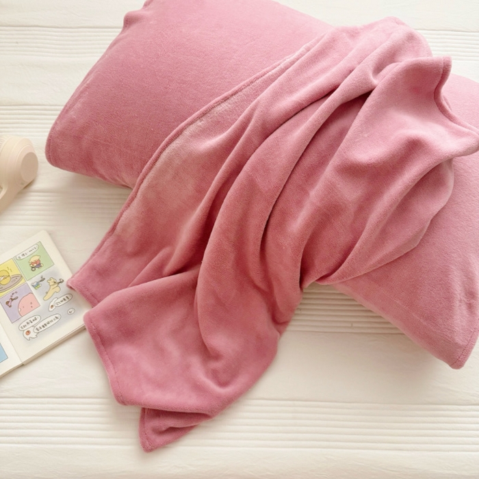 91家纺网 家纺一手货源 找家纺 禧缘家纺（原梦想家）2025新款牛奶绒纯色印花双开口枕套 豆沙色