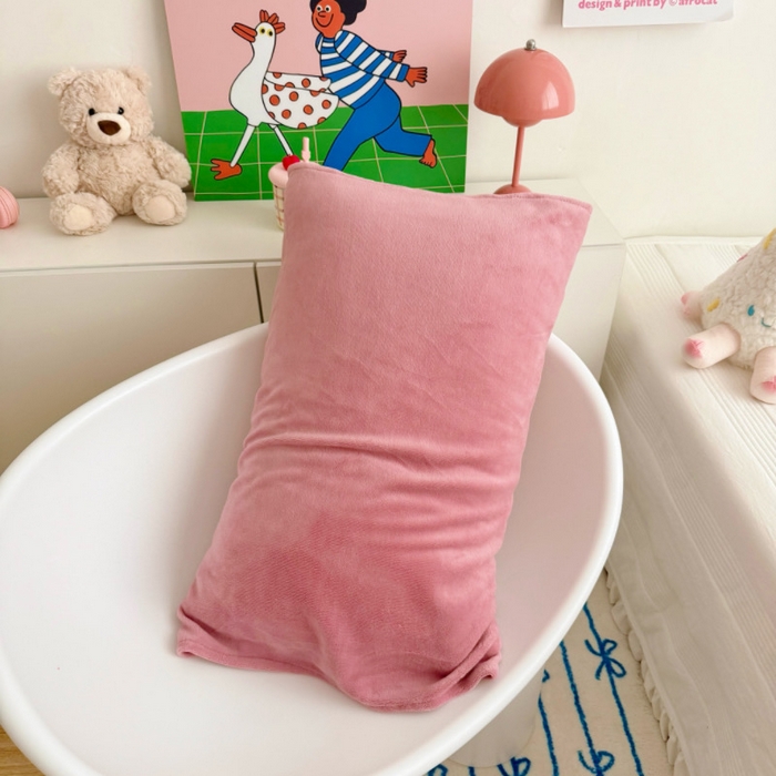 91家纺网 家纺一手货源 找家纺 禧缘家纺（原梦想家）2025新款牛奶绒纯色印花双开口枕套 豆沙色