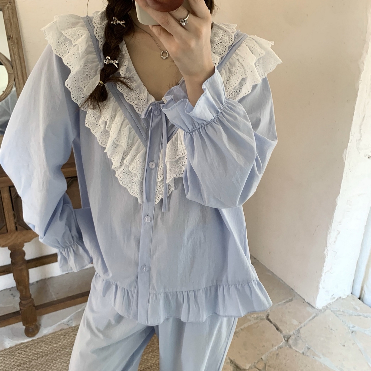 91家纺网 家纺一手货源 找家纺 （总）妍景家居生活馆 2025新款木耳边拼接蕾丝花边套装