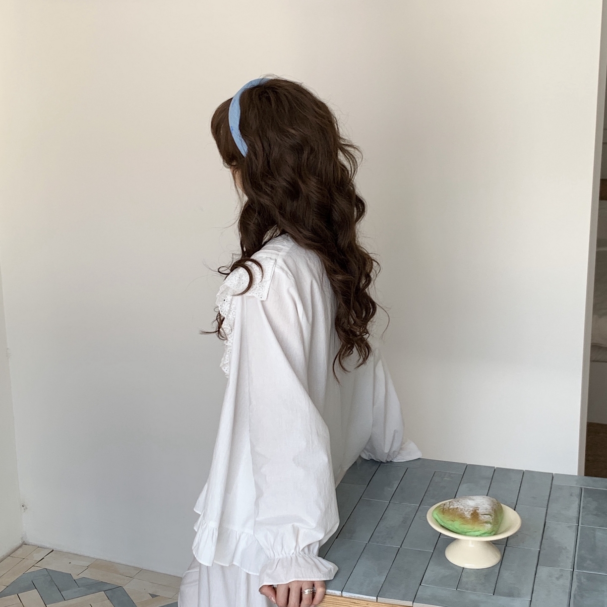 91家纺网 家纺一手货源 找家纺 妍景家居生活馆 2025新款木耳边拼接蕾丝花边套装 白色