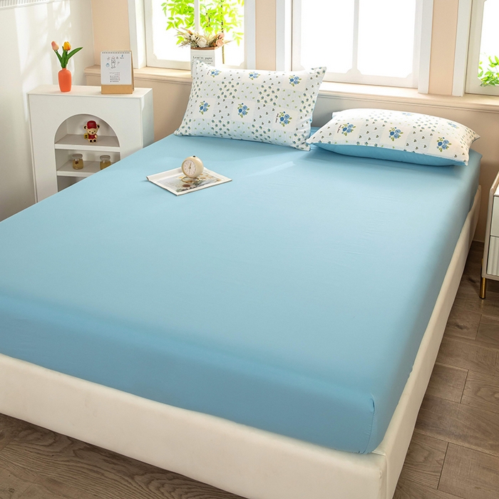 91家纺网 家纺一手货源 找家纺 梓依家纺 2025新款水洗棉印花四件套单被套床上用品 蓝玫格影