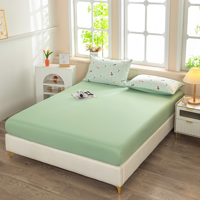 91家纺网 家纺一手货源 找家纺 梓依家纺 2025新款水洗棉印花四件套单被套床上用品 萌犬趣行