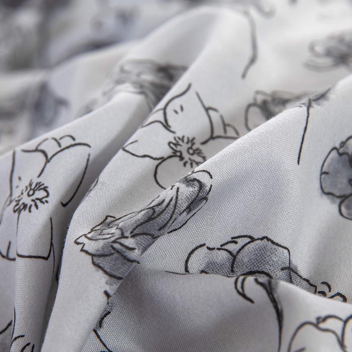 91家纺网 家纺一手货源 找家纺 梓依家纺 2025新款水洗棉印花四件套单被套床上用品 墨绘繁花