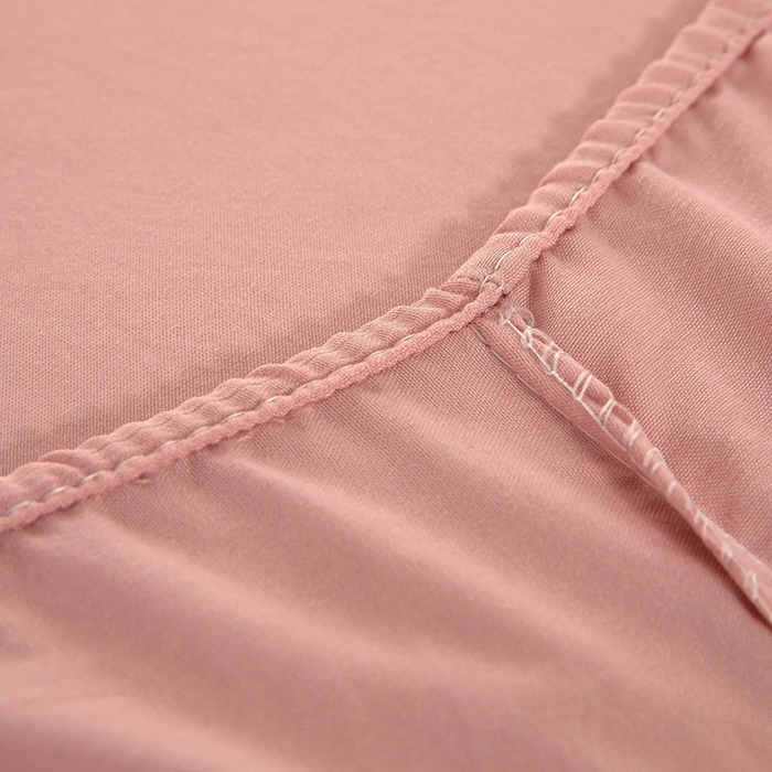 91家纺网 家纺一手货源 找家纺 梓依家纺 2025新款水洗棉印花四件套单被套床上用品 浅粉花语