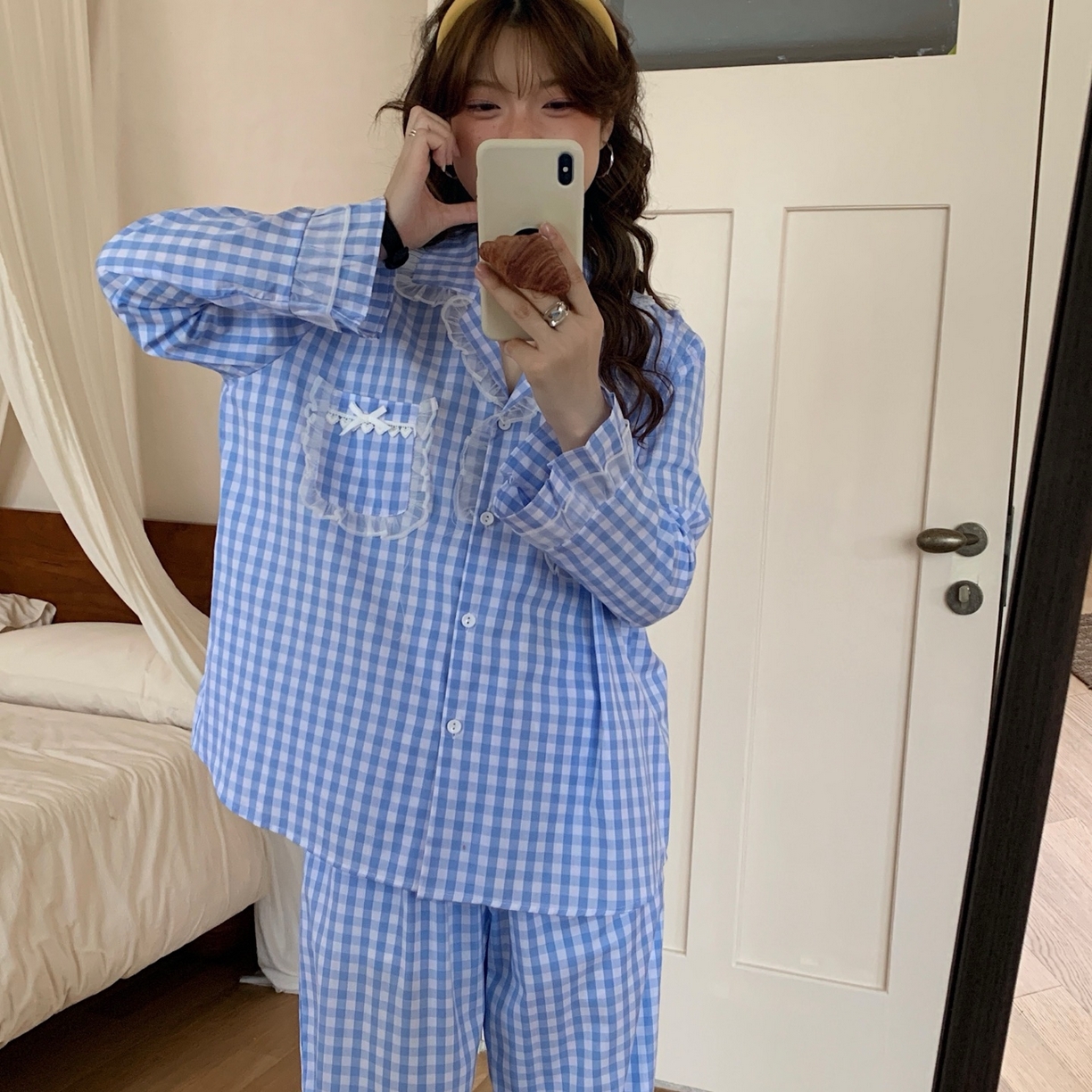 91家纺网 家纺一手货源 找家纺 （总）妍景家居生活馆 2025新款花边格子泡泡棉简约套装