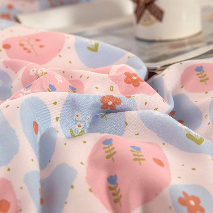 91家纺网 家纺一手货源 找家纺 梓依家纺 2025新款水洗棉印花四件套单被套床上用品 碎梦花田