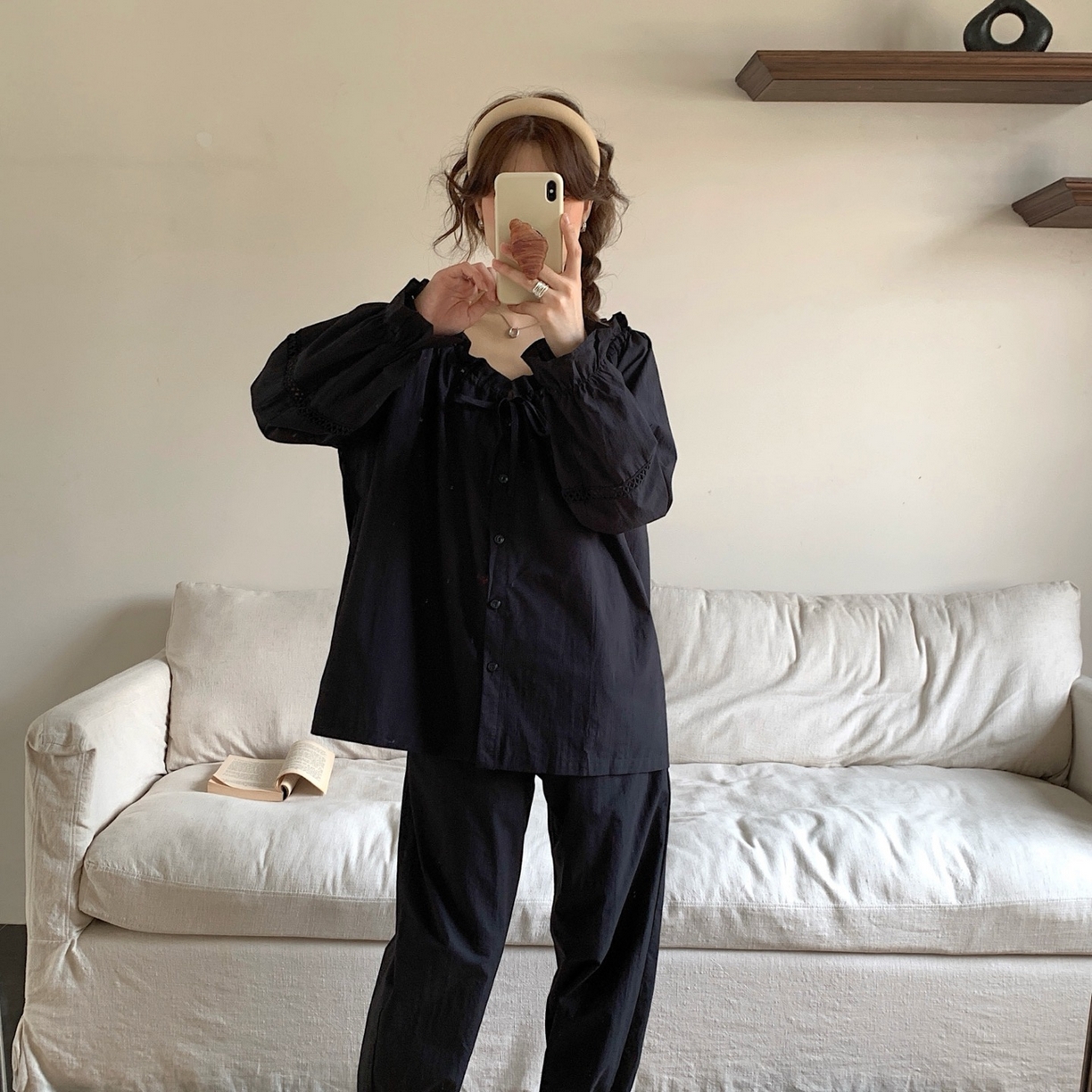 91家纺网 家纺一手货源 找家纺 妍景家居生活馆 2025新款简约抽绳款套装 黑色