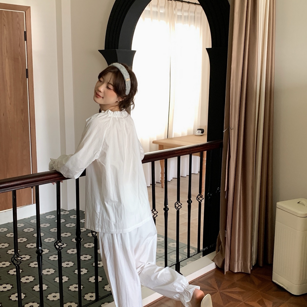 91家纺网 家纺一手货源 找家纺 妍景家居生活馆 2025新款简约抽绳款套装 白色