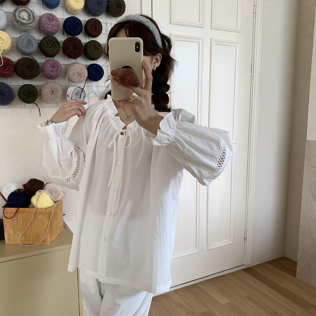 妍景家居生活馆 2025新款简约抽绳款套装 白色