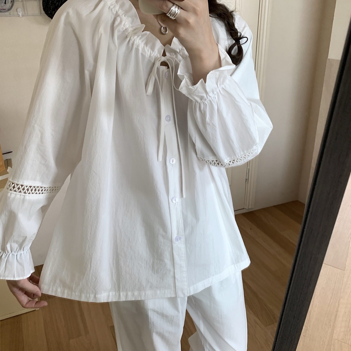 91家纺网 家纺一手货源 找家纺 妍景家居生活馆 2025新款简约抽绳款套装 白色