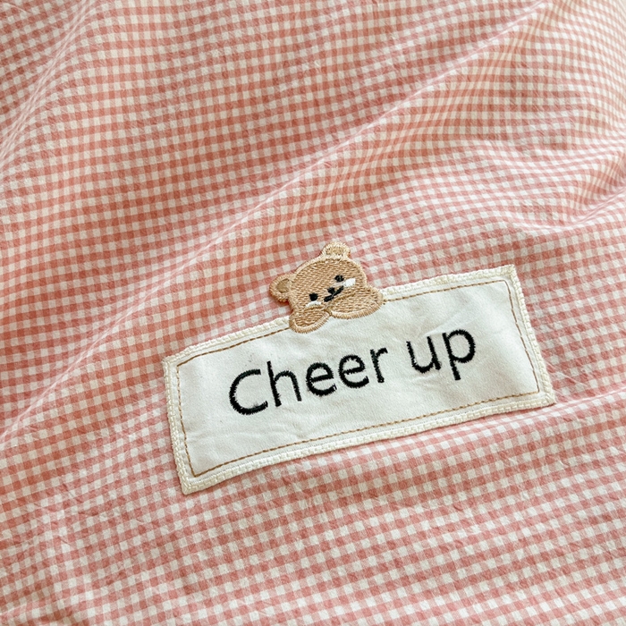 91家纺网 家纺一手货源 找家纺 （总）佳笠家居 2025新款kimi熊全棉色织水洗棉床笠枕套三件套