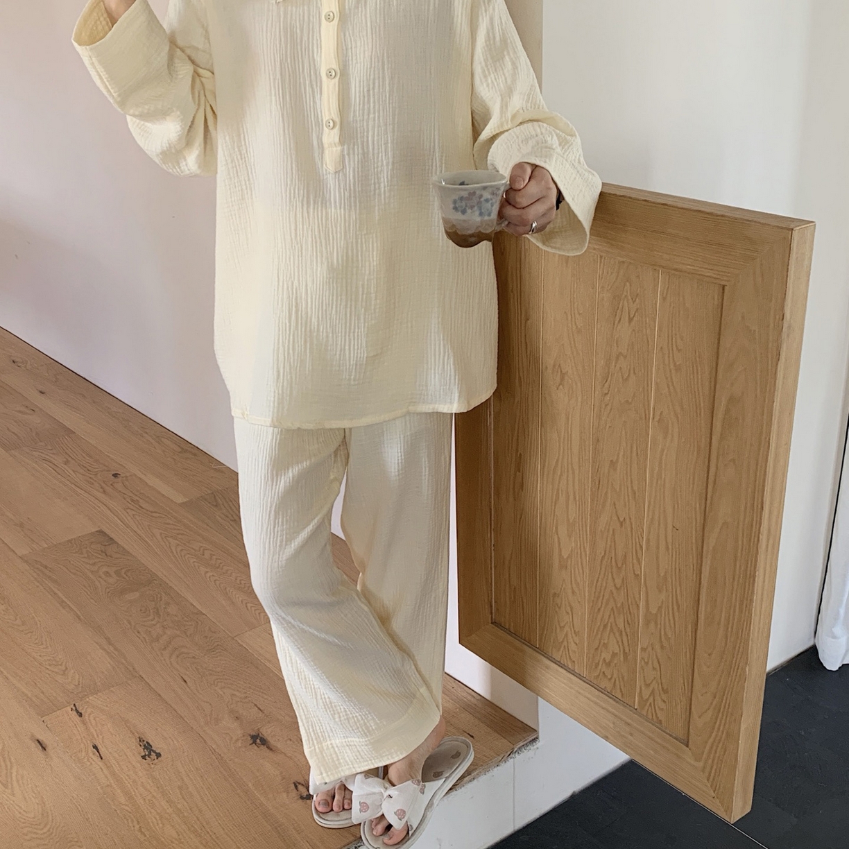 91家纺网 家纺一手货源 找家纺 （总）妍景家居生活馆 2025新款韩系-25153森系娃娃领套装