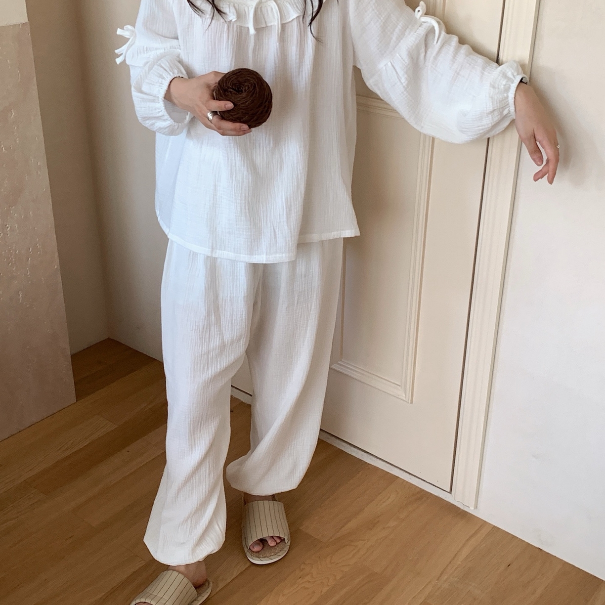 91家纺网 家纺一手货源 找家纺 妍景家居生活馆 2025新款韩系-25155公主宫廷风套装 白色