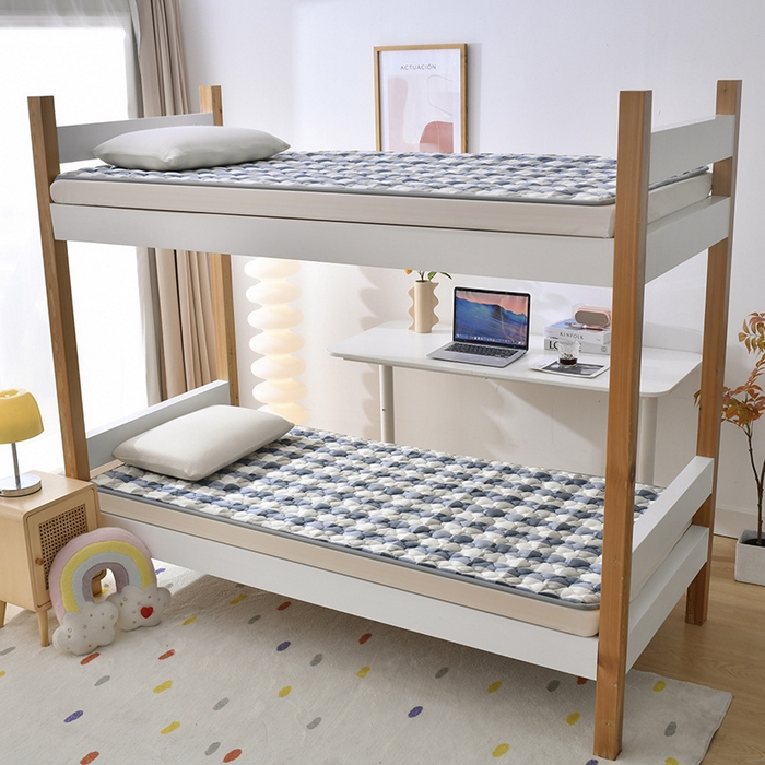 91家纺网 家纺一手货源 找家纺 索弗莱家纺 2025新款全消光牛奶绒学生床垫可水洗机洗床护垫床褥子 灰白格